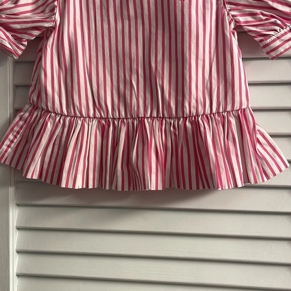 Ralph Lauren Layette Peplum Button Back Shirt, Puffed Sleeves,LIKE NEW-Size 9M